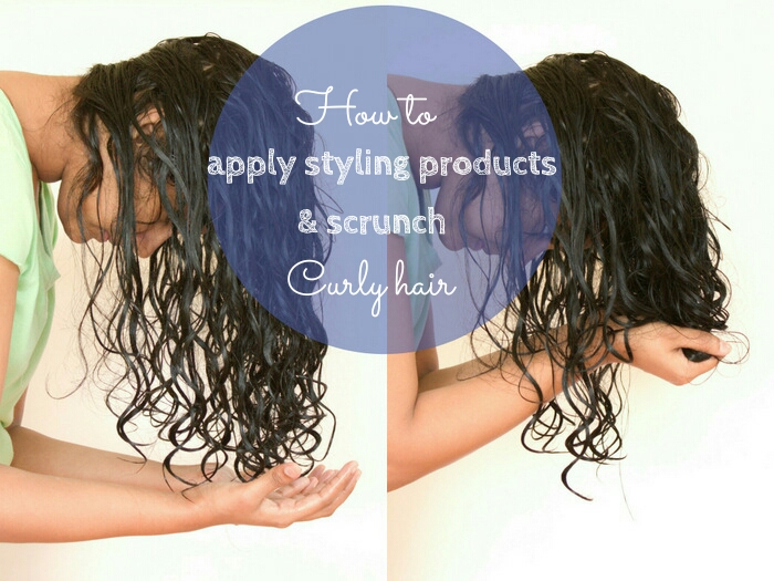 How to apply products and scrunch curly hair